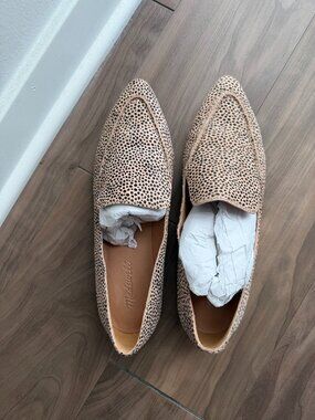 Madewell Loafer Flats in Leather | Cheetah Print | Size 10 | New in Box